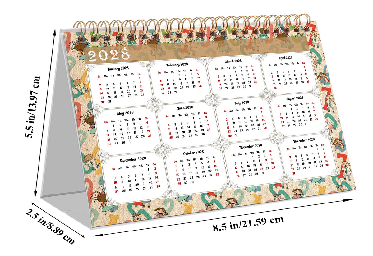 2026-2027 18 Months Standing Flip Desk Calendar Desktop Planner 010