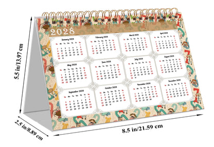 2026-2027 18 Months Standing Flip Desk Calendar Desktop Planner 010
