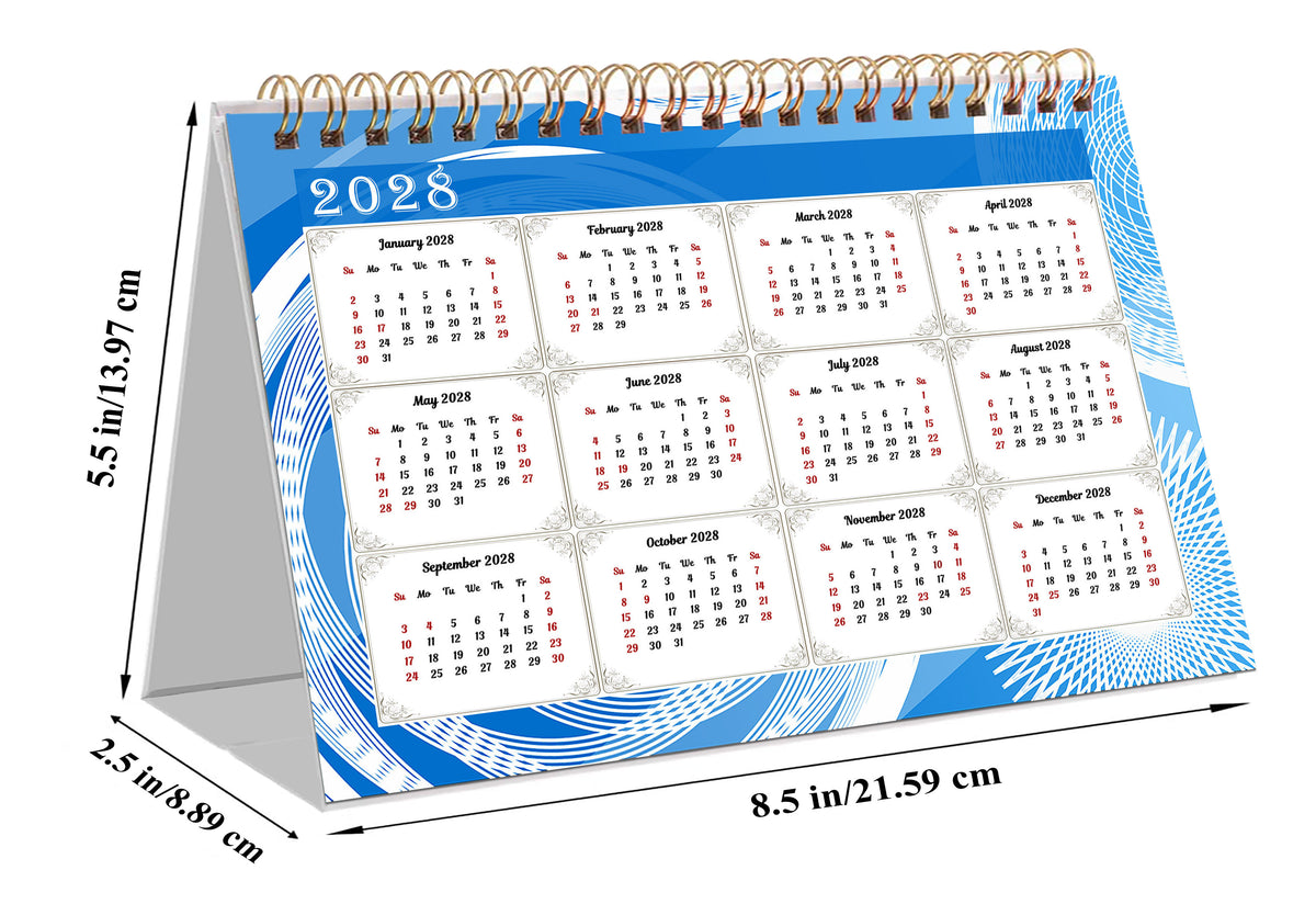 2027-12 Months Desk Calendar Desktop Planner with To-Do List & Notes 02
