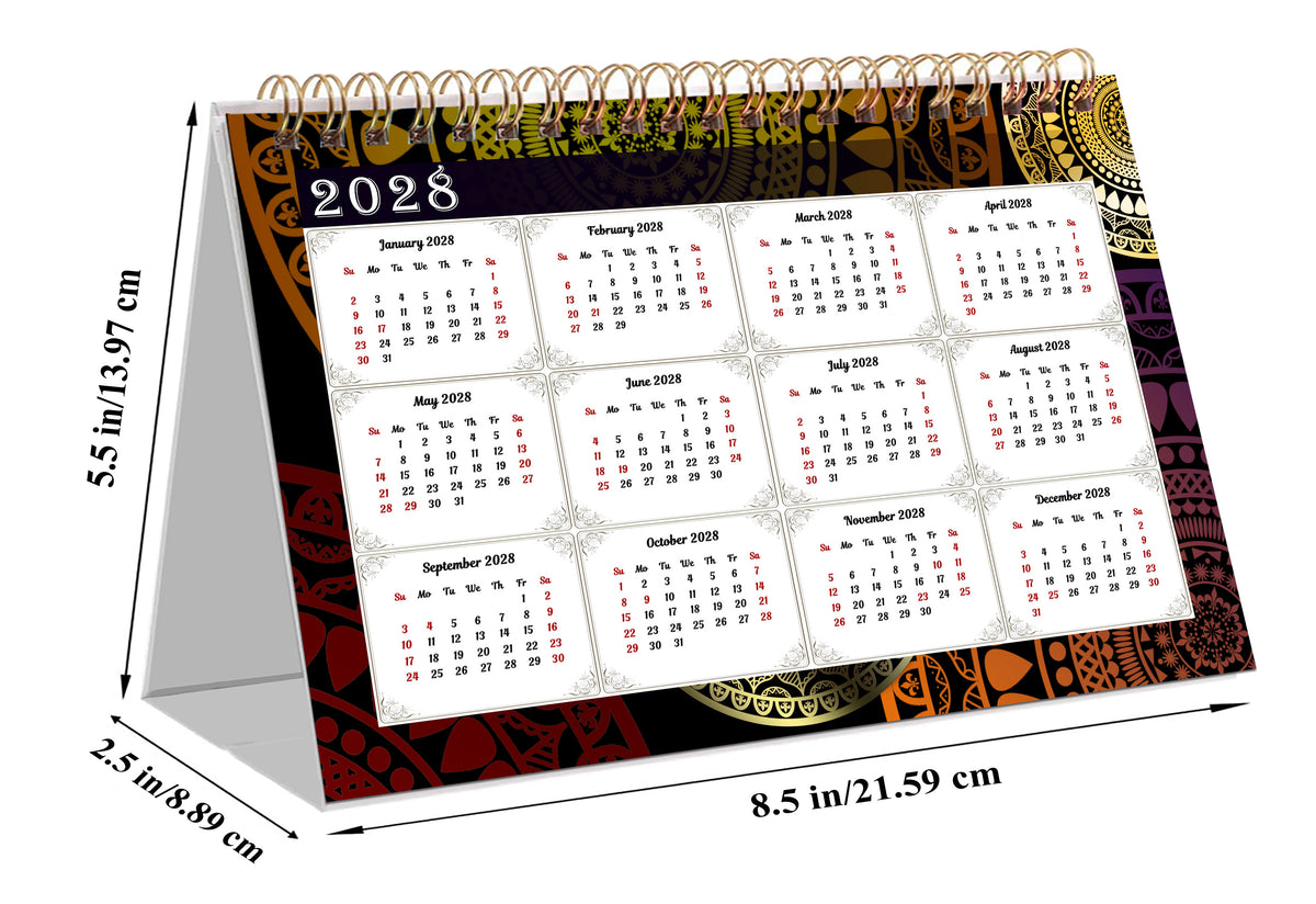 2027-12 Months Desk Calendar Desktop Planner with To-Do List & Notes 016