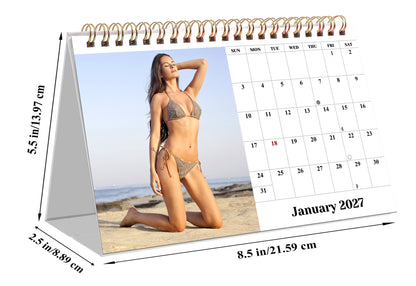 2026-2027 -18 Months Desk Calendar Desktop Planner with To-Do List (Babes Bikini)