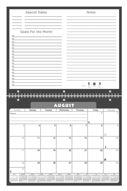 2026 - 2027 Academic Year 12 Months Student Calendar 3-Ring Binder B&W (Edition #022)