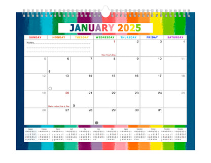 2024-2025 Monthly Spiral-Bound Wall / Desk Calendar - Desktop / Wall Blotter Calendar / Planner - (Edition #27)