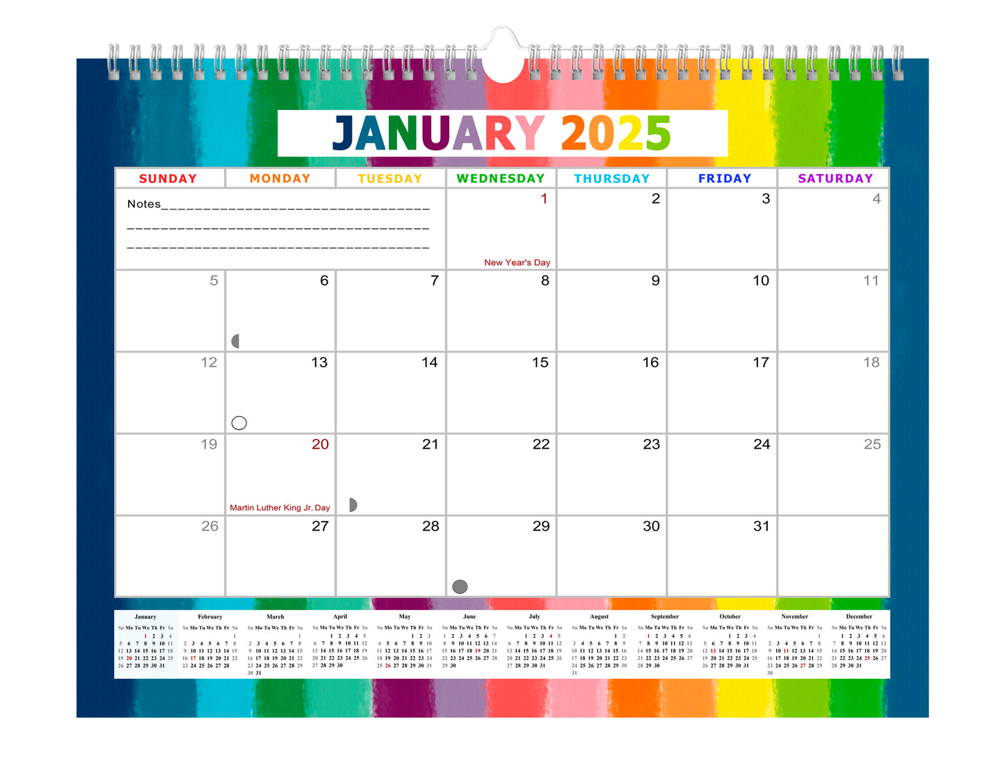 2024-2025 Monthly Spiral-Bound Wall / Desk Calendar - Desktop / Wall Blotter Calendar / Planner - (Edition #27)