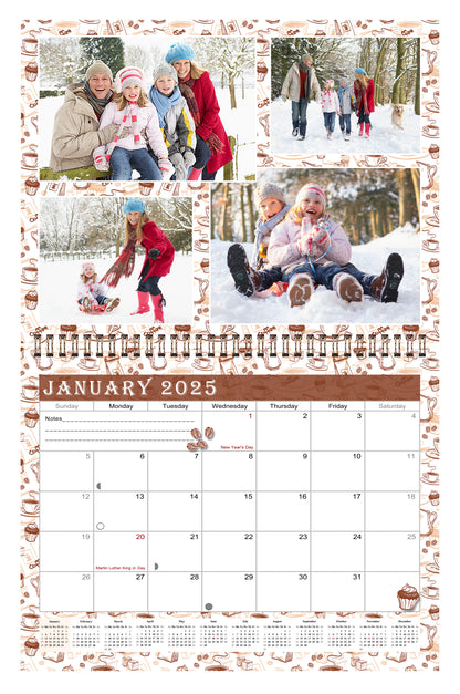 2025 Scrapbook Wall Calendar Spiral-bound (Add Your Own Photos) - 12 Months Desktop #013