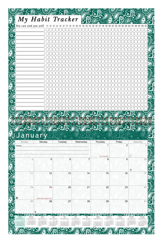2026 Monthly Desktop/Wall Calendar/Planner - Habit Tracker - (Edition #24)