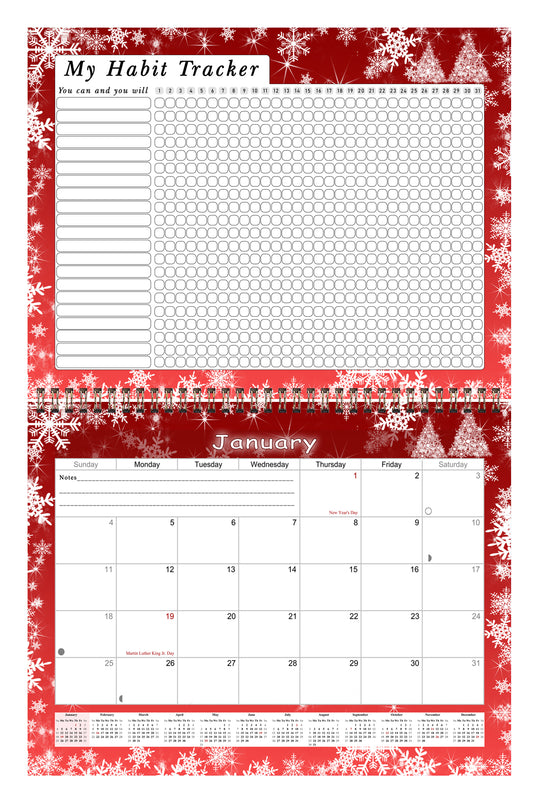 2026 Monthly Desktop/Wall Calendar/Planner - Habit Tracker - (Edition #29)