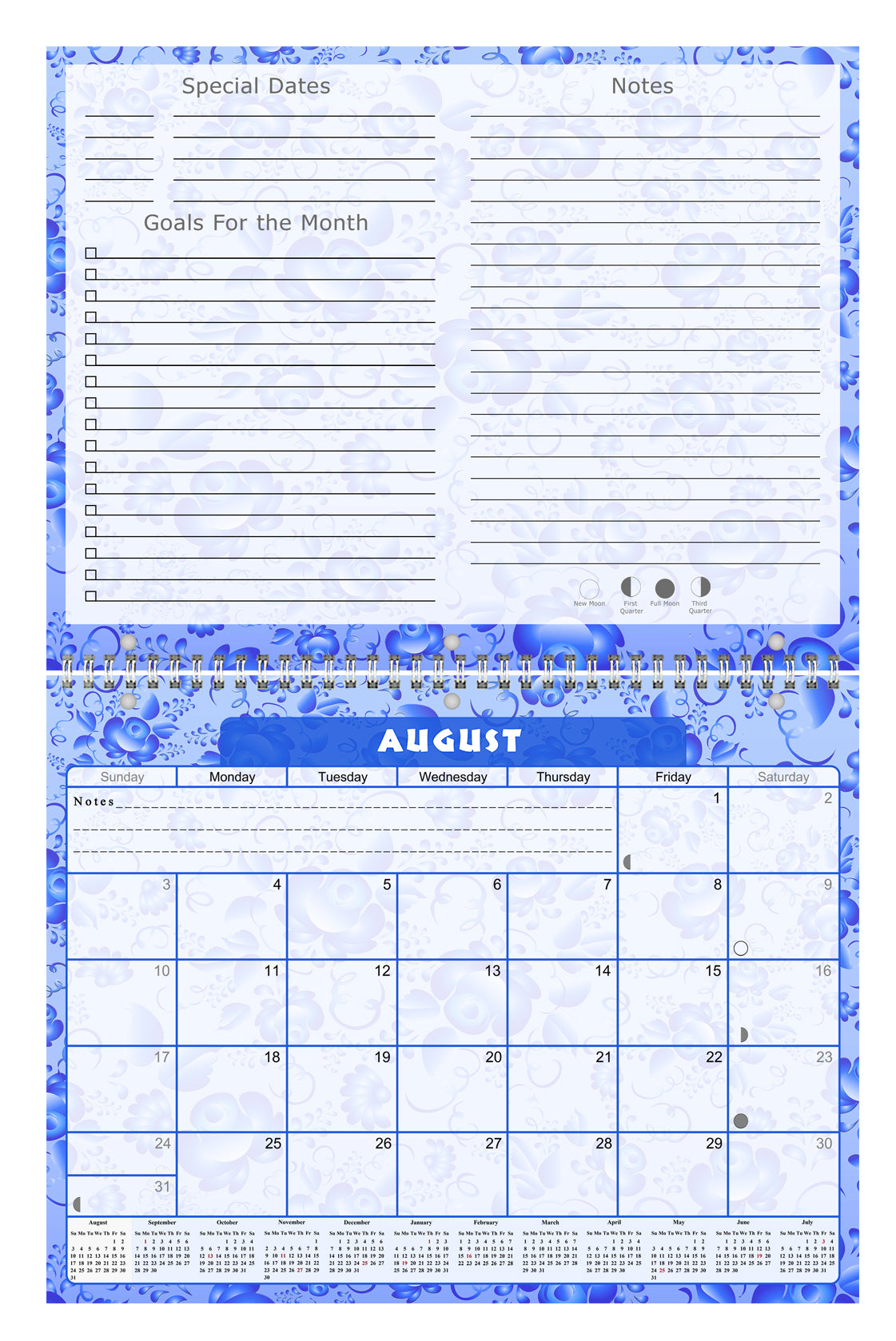 2026 - 2027 Academic Year 12 Months Student Calendar 3-Ring Binder (Edition #024)