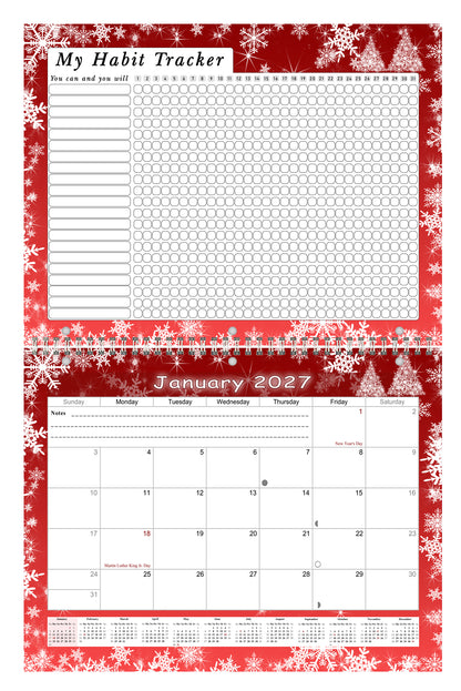 2027 Monthly Desktop/Wall Calendar/Planner - Habit Tracker - (Edition #29)