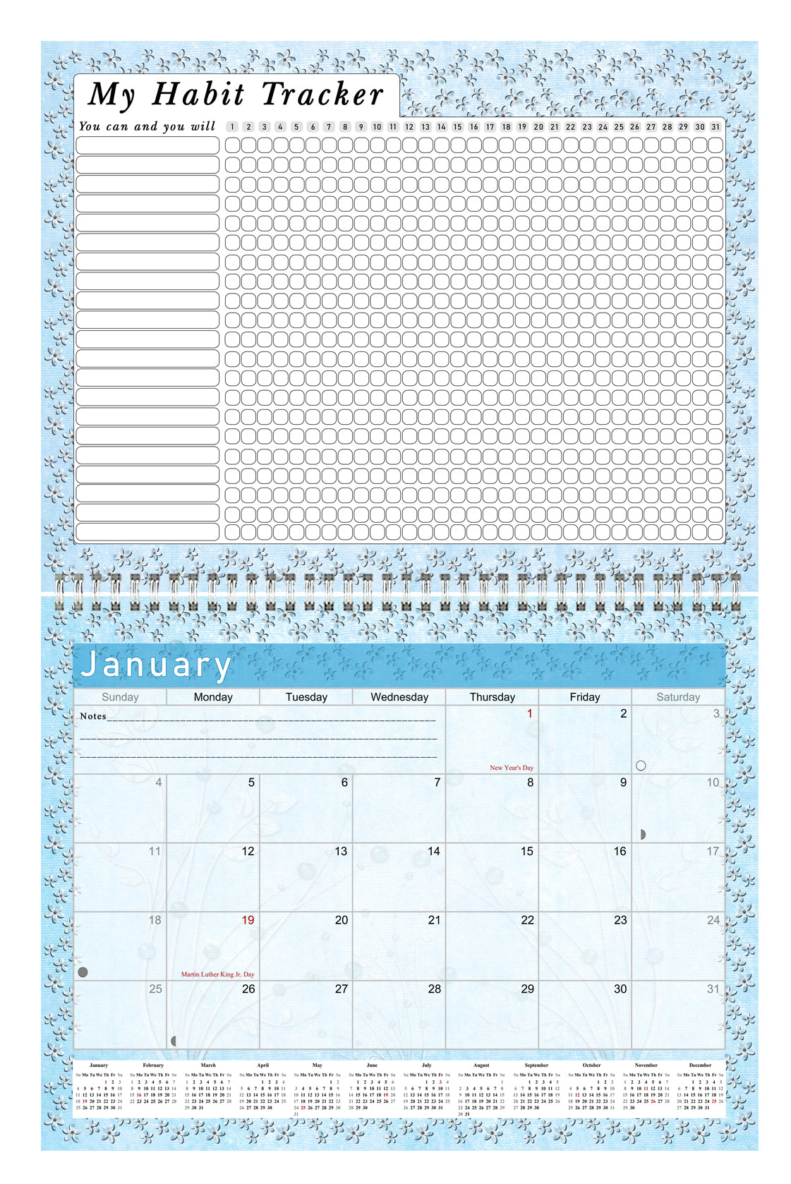 2026 Monthly Desktop/Wall Calendar/Planner - Habit Tracker - (Edition #18)