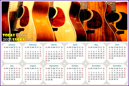 2025 Peel & Stick Calendar - Today is my Lucky Day - Removable, Repositionable - 043 (9"x 6")