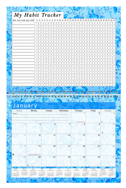 2026 Monthly Desktop/Wall Calendar/Planner - Habit Tracker - (Edition #20)