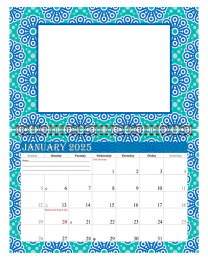 2025 Photo Frame Wall Spiral-bound Calendar (Add Your Own Photos) - 12 Months Desktop/Wall Calendar/Planner - (Edition #15)