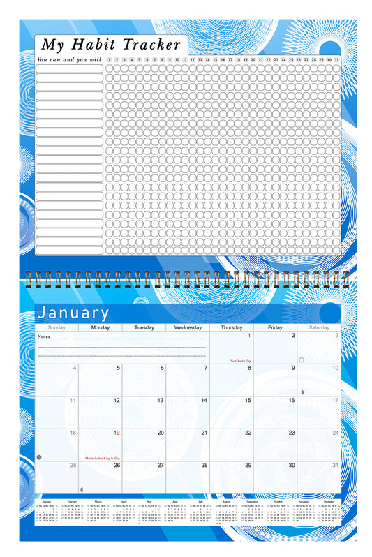 2026 Monthly Desktop/Wall Calendar/Planner - Habit Tracker - (Edition #02)