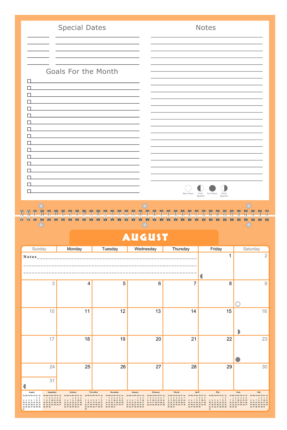 2026 - 2027 Academic Year 12 Months Student Calendar 3-Ring Binder (Edition #07)