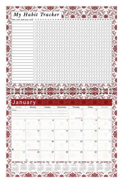 2026 Monthly Desktop/Wall Calendar/Planner - Habit Tracker - (Edition #14)