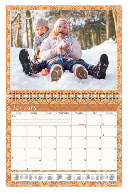 Personalized Custom 2027 Wall Calendar Spiral-bound (Add Your Photos) - 12 Months Desktop/Wall Calendar/Planner - Premium Quality 11 inches by 8.5 inches (11 x 17 Inches Open) Made in USA (Edition #09)