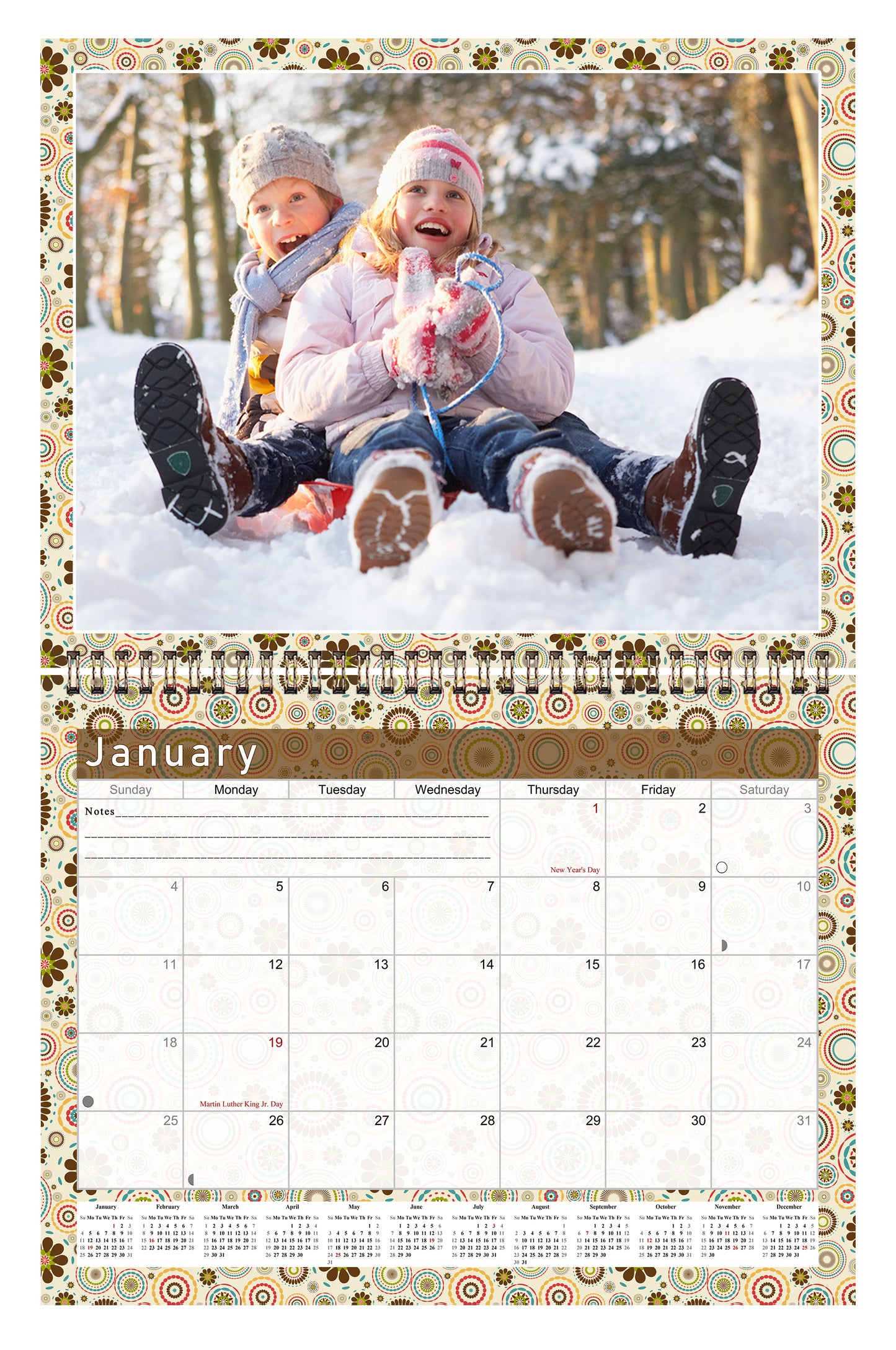 Personalized Custom 2027 Wall Calendar Spiral-bound (Add Your Photos) - 12 Months Desktop/Wall Calendar/Planner - Premium Quality 11 inches by 8.5 inches (11 x 17 Inches Open) Made in USA (Edition #10)