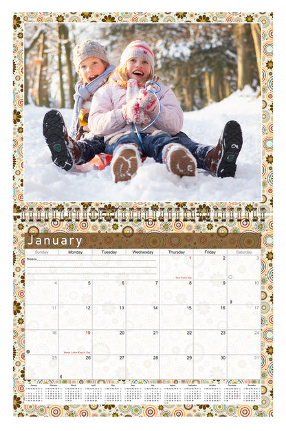 Personalized Custom 2027 Wall Calendar Spiral-bound (Add Your Photos) - 12 Months Desktop/Wall Calendar/Planner - Premium Quality 11 inches by 8.5 inches (11 x 17 Inches Open) Made in USA (Edition #10)