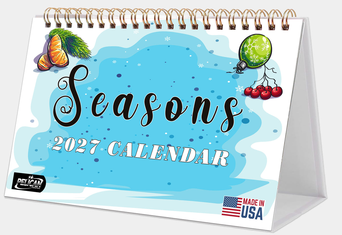 2027-12 Months Desk Calendar Desktop Planner with To-Do List (Seasons)