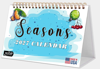 2027-12 Months Desk Calendar Desktop Planner with To-Do List (Seasons)