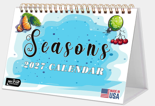 2027-12 Months Desk Calendar Desktop Planner with To-Do List (Seasons)
