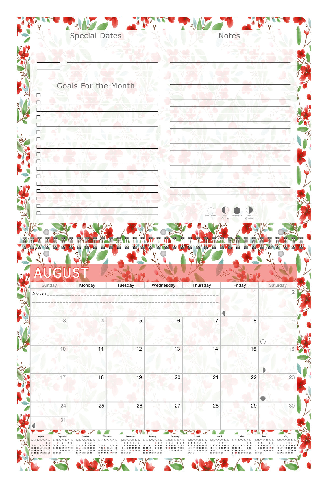 2026 - 2027 Academic Year 12 Months Student Calendar 3-Ring Binder (Edition #020)
