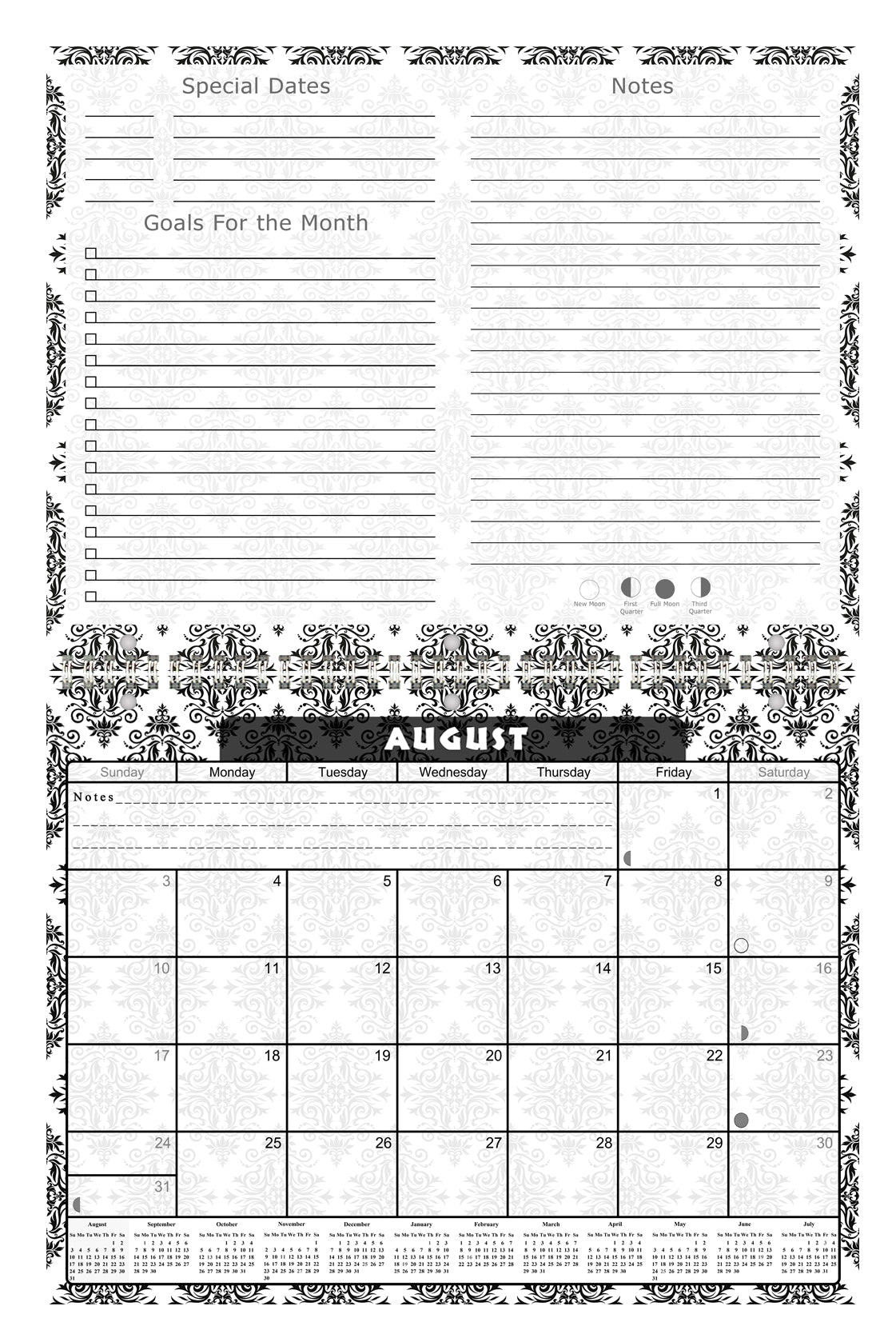 2026 - 2027 Academic Year 12 Months Student Calendar 3-Ring Binder (Edition #09)
