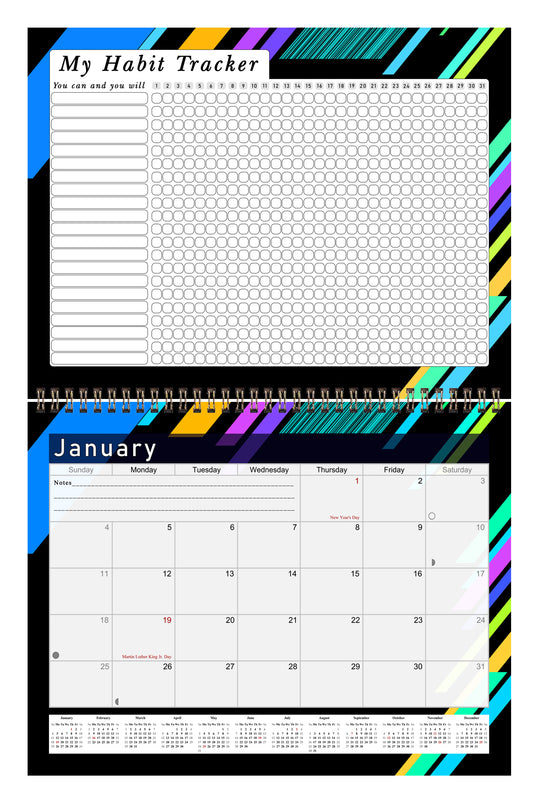 2026 Monthly Desktop/Wall Calendar/Planner - Habit Tracker - (Edition #13)