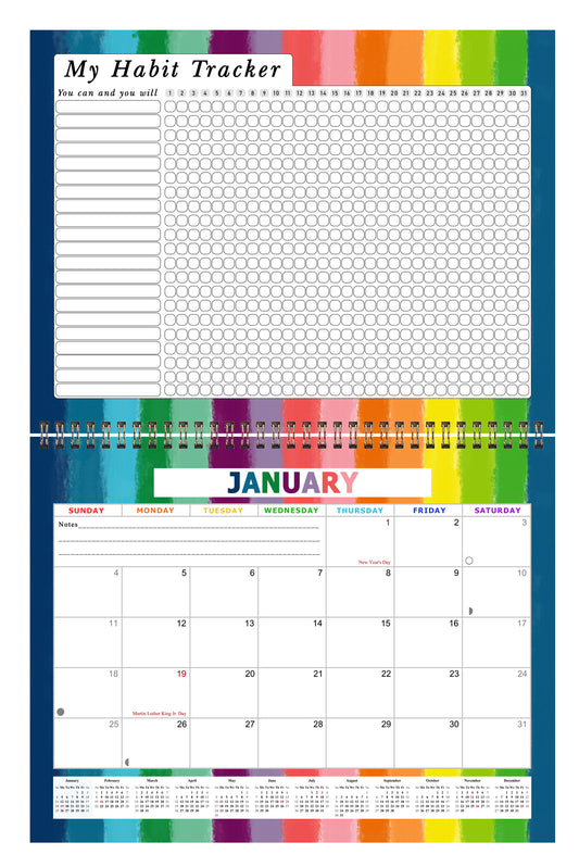 2026 Monthly Desktop/Wall Calendar/Planner - Habit Tracker - (Edition #27)