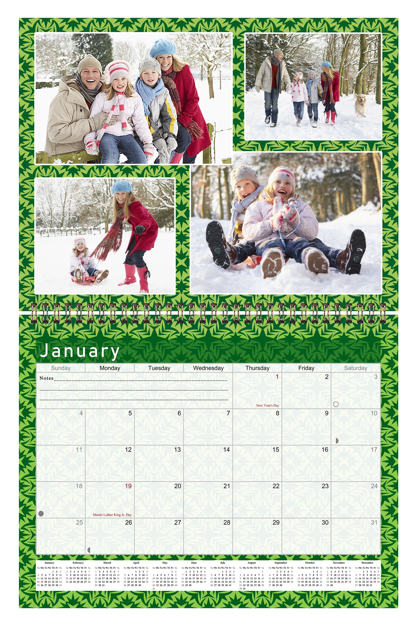 2026 Scrapbook Wall Calendar Spiral-bound (Add Your Own Photos) - 12 Months Desktop #06