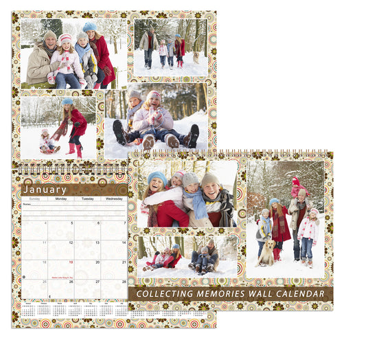 2026 Scrapbook Wall Calendar Spiral-bound (Add Your Own Photos) - 12 Months Desktop #010