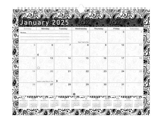 2024-2025 Monthly Spiral-Bound Wall / Desk Calendar - Desktop / Wall Blotter Calendar / Planner - (Edition #11)
