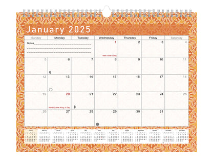 2024-2025 Monthly Spiral-Bound Wall / Desk Calendar - Desktop / Wall Blotter Calendar / Planner - (Edition #25)