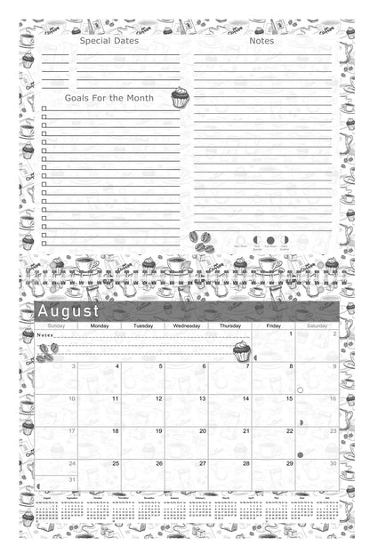 2026 - 2027 Academic Year 12 Months Student Calendar 3-Ring Binder - Black&White - (Edition #026)