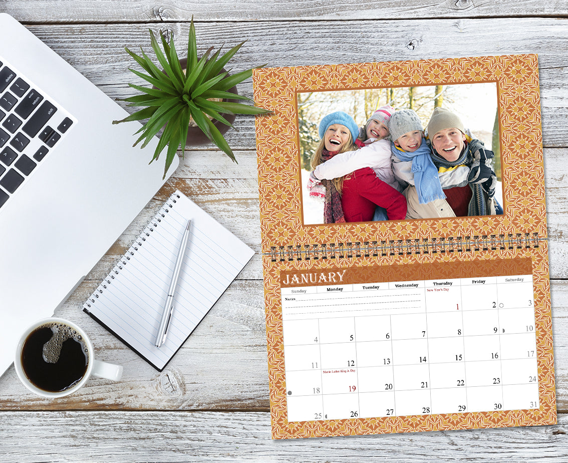 2026 Photo Frame Wall Spiral-bound Calendar (Add Your Own Photos) - 12 Months Desktop/Wall Calendar/Planner - (Edition #09)