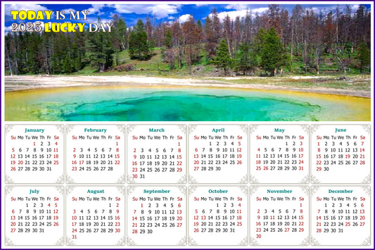 2025 Peel & Stick Calendar - Today is my Lucky Day - Removable, Repositionable - 029 (9"x 6")