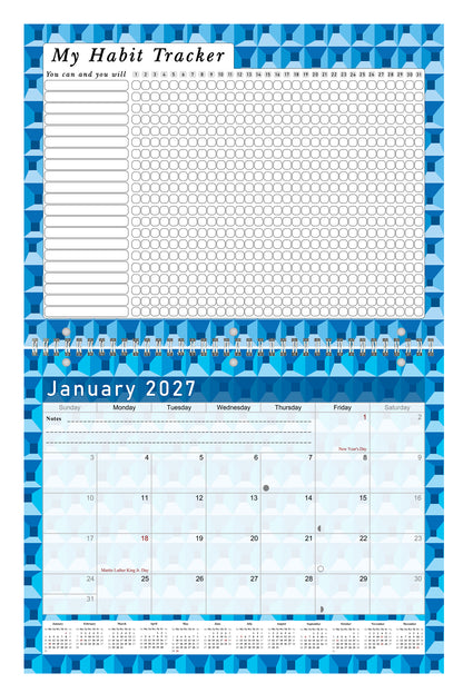 2027 Monthly Desktop/Wall Calendar/Planner - Habit Tracker - (Edition #03)