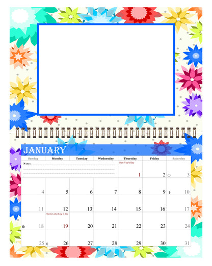 2027 Photo Frame Wall Spiral-Bound Calendar (Add Your Own Photos) - 12 Months Desktop/Wall Calendar/Planner - (Edition #01)