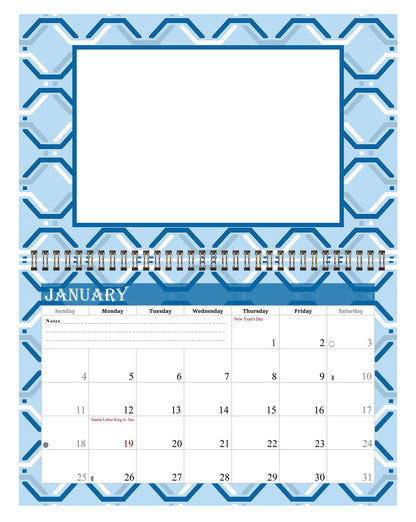 2027 Photo Frame Wall Spiral-bound Calendar (Add Your Own Photos) - 12 Months Desktop/Wall Calendar/Planner - (Edition #04)