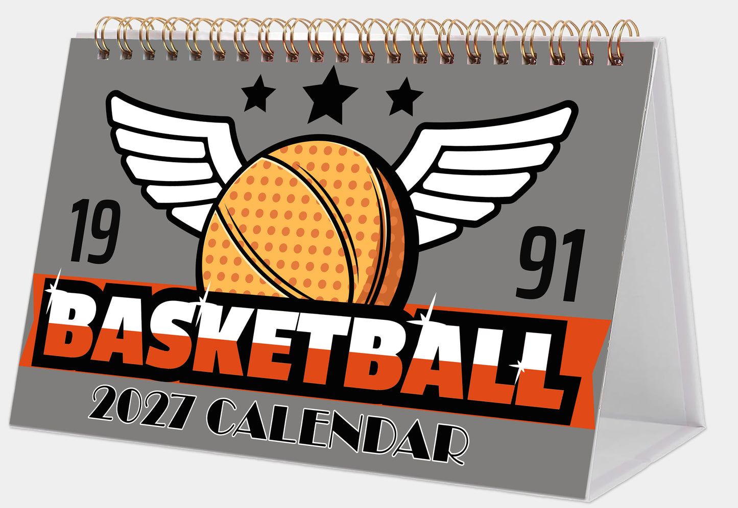 2027-12 Months Desk Calendar Desktop Planner with To-Do List (Basketball)