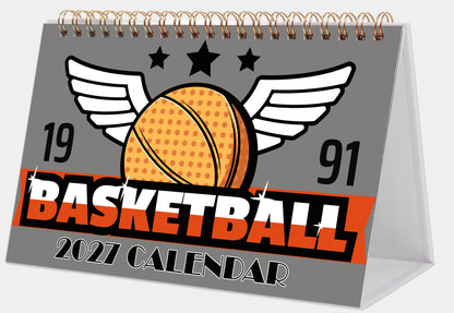 2027-12 Months Desk Calendar Desktop Planner with To-Do List (Basketball)