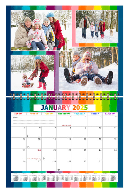 2025 Scrapbook Wall Calendar Spiral-bound (Add Your Own Photos) - 12 Months Desktop #015