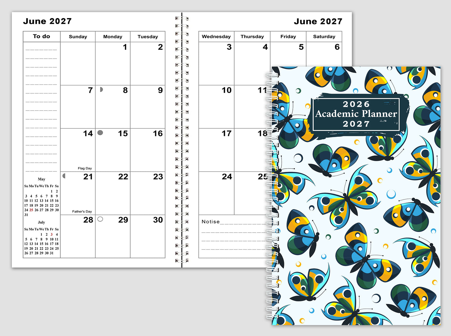 2026-2027 Student Academic Planner Calendar - School College Weekly Agenda #035