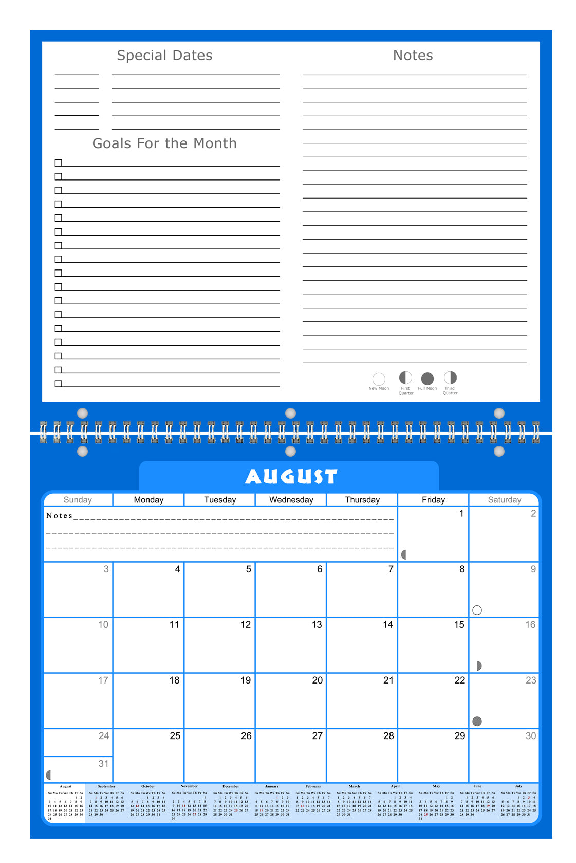 2026 - 2027 Academic Year 12 Months Student Calendar 3-Ring Binder (Edition #04)