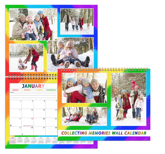 2026 Scrapbook Wall Calendar Spiral-bound (Add Your Own Photos) - 12 Months Desktop #014
