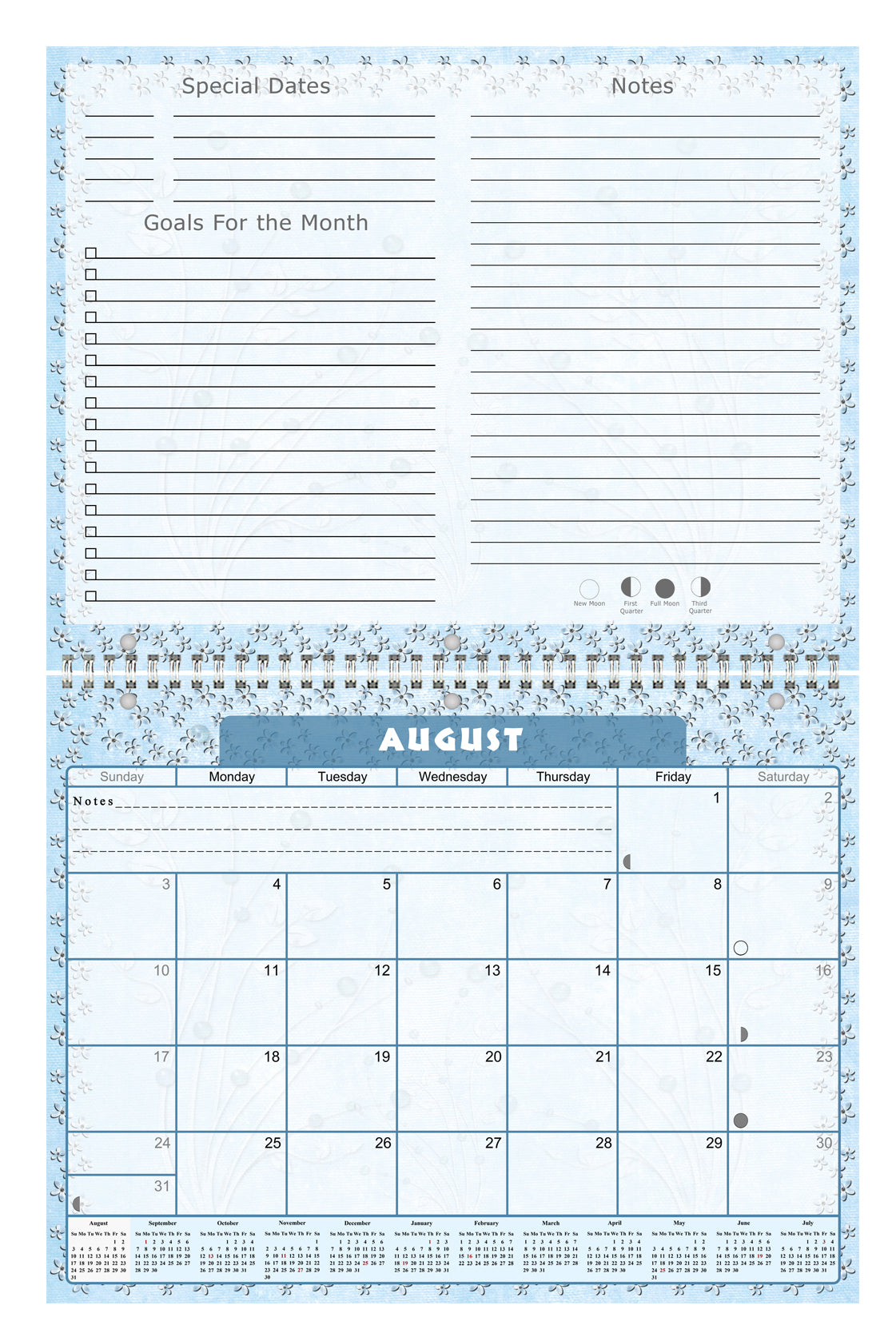 2026 - 2027 Academic Year 12 Months Student Calendar 3-Ring Binder (Edition #011)