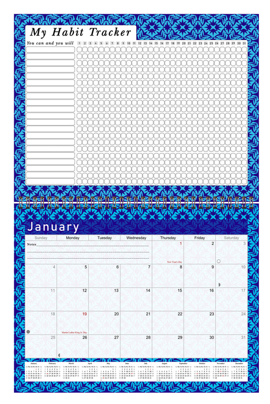 2026 Monthly Desktop/Wall Calendar/Planner - Habit Tracker - (Edition #17)