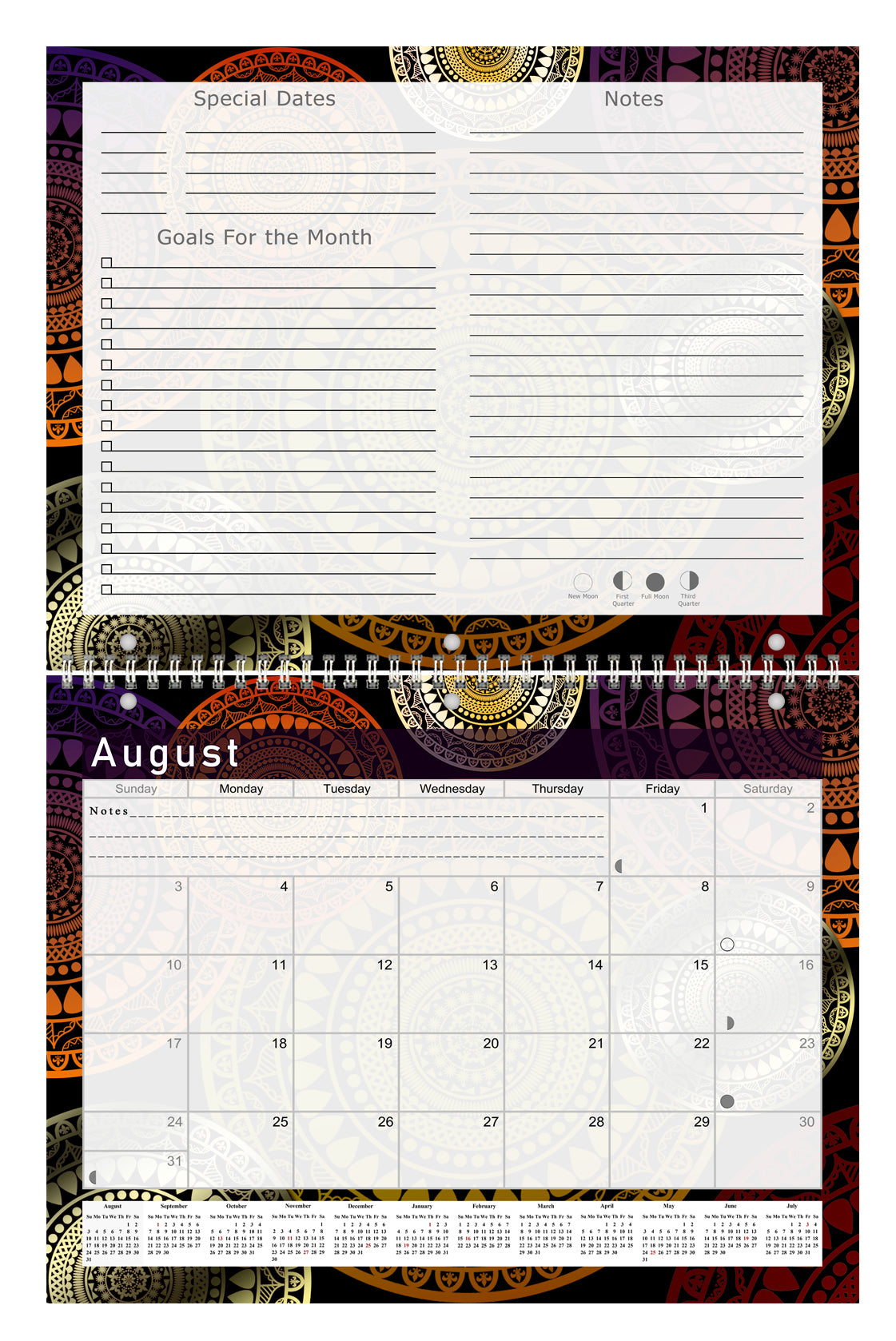 2026 - 2027 Academic Year 12 Months Student Calendar 3-Ring Binder (Edition #015)