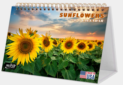 2027-12 Months Desk Calendar Desktop Planner with To-Do List (Sunflowers)